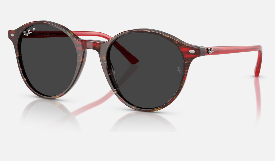 Ray-Ban Bernard RB2230 — Transparent Shade Fantasy Red / Polarized Black — quarter view