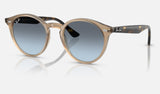Ray-Ban RB2180 — Turtledove / Blue Gradient Grey — quarter view
