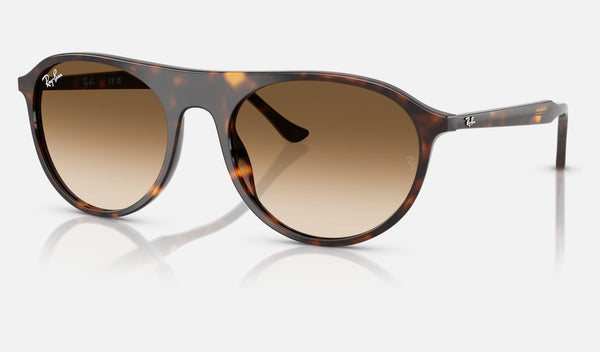 Ray-Ban RB2215 — Havana / Clear Gradient Brown — quarter view