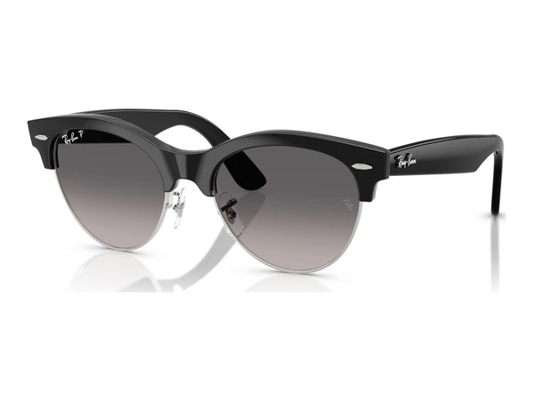 Ray-Ban Clubmaster Way RB2341 — Black on Silver / Grey Gradient Polarized — quarter view
