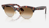 Ray-Ban Clubmaster Way RB2341 — Pink Tortoise on Gold / Clear Gradient Brown — quarter view