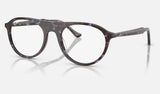 Ray-Ban RX5441 — Havana Blue Turtle — quarter view