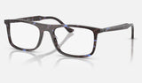 Ray-Ban RX5440F — Havana Blue Turtle — quarter view