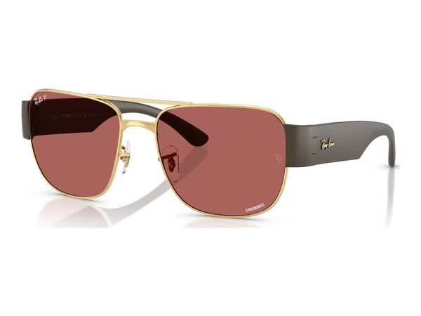 Ray-Ban RB3756CH — Arista Gold / Wine Polarized+ — quarter view
