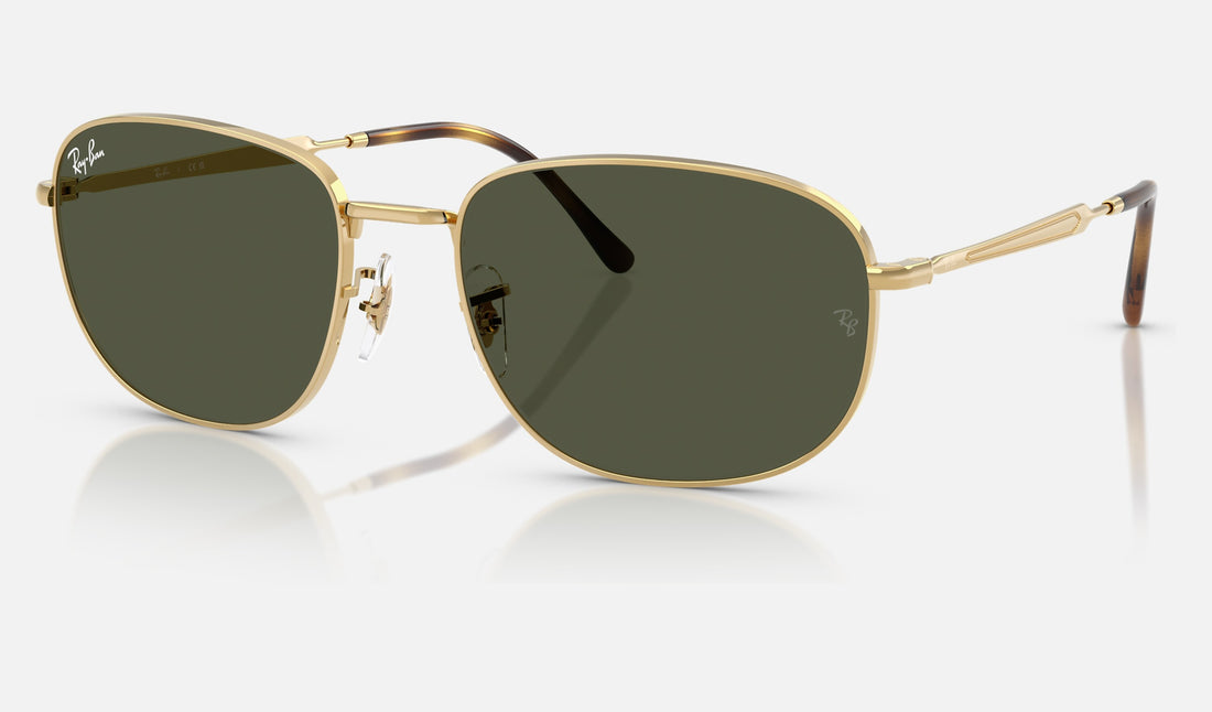 Ray-Ban RB3754 — Arista Gold / Green — quarter view