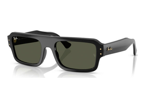 Ray-Ban Flacko RB4454 — Black / Green — quarter view