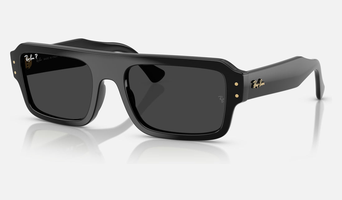 Ray-Ban Flacko RB4454 — Black / Polarized Black — quarter view