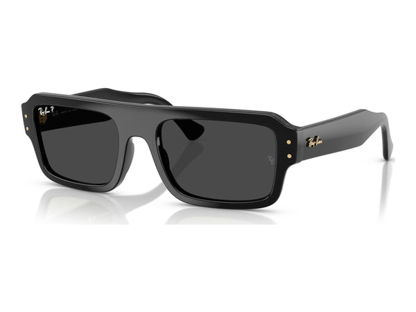 Ray-Ban Flacko RB4454 — Black / Polarized Black — quarter view