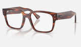 Ray-Ban Laurene RX7256F — Striped Havana — quarter view