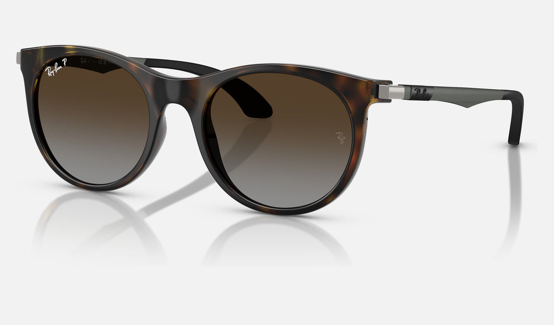 Ray-Ban Junior RJ9082S — Havana / Light Grey Brown Polarized — quarter view