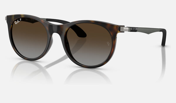 Ray-Ban Junior RJ9082S — Havana / Light Grey Brown Polarized — quarter view