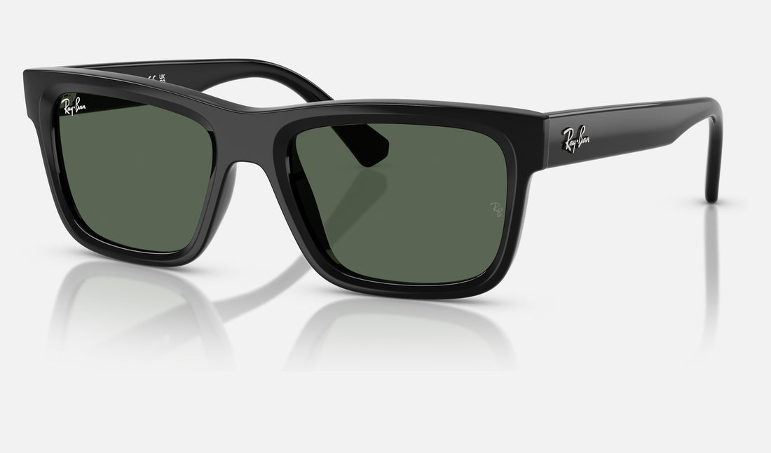 Ray-Ban Junior RJ9196S — Black / Dark Green — quarter view