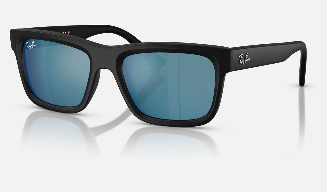 Ray-Ban Junior RJ9196S — Matte Black / Dark Blue Mirror Blue — quarter view