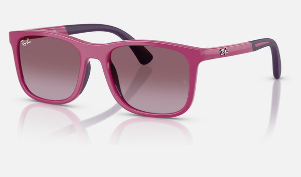 Ray-Ban Junior RJ9084SF — Fucsia on Rubber Vuolet / Gradient Violet — quarter view