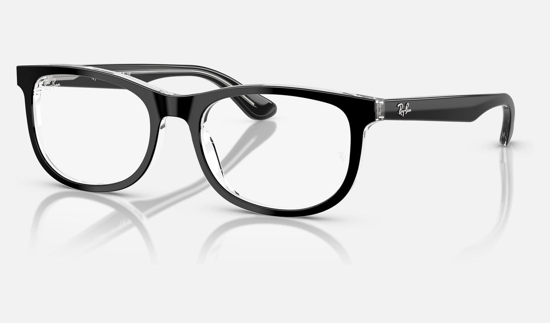 Ray-Ban Junior RY1642 — Black on Transparent — quarter view