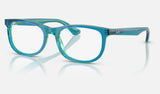 Ray-Ban Junior RY1642 — Transparent Blue & Green — quarter view