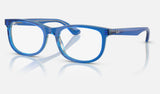 Ray-Ban Junior RY1642F — Transparent Blue & Grey — quarter view
