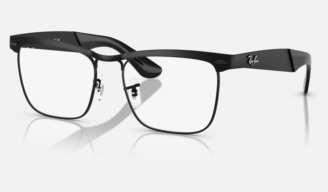 Ray-Ban Wayfarer Deluxe RX3875V — Matte Black — quarter view