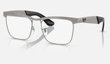 Ray-Ban Wayfarer Deluxe RX3875V — Sandblasted Gunmetal — quarter view
