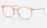 Ray-Ban RX7255 — Transparent Beige — quarter view