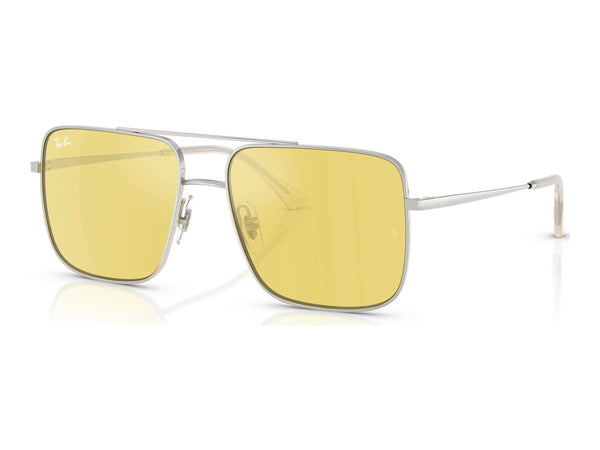 Ray-Ban Ari RB3758 — Silver / Yellow Mirror Flash Gold — quarter view
