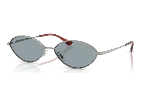 Ray-Ban Kai RB3757 — Gunmetal / Azure Polarized — quarter view