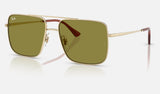 Ray-Ban Ari RB3758 — Pale Gold / Green — quarter view