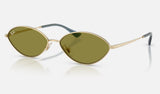 Ray-Ban Kai RB3757 — Pale Gold / Green — quarter view