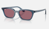 Ray-Ban Zaya RB4456 — Light Blue / Violet — quarter view