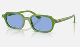 Ray-Ban Zuri RB4455 — Cloudy Jungle Green / Blue — quarter view