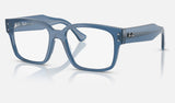 Ray-Ban Laurene RX7256 — Transparent Blue — quarter view