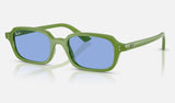 Ray-Ban Zuri RB4455F — Cloudy Jungle Green / Blue — quarter view