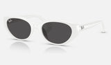 Ray-Ban RB4457D — White / Dark Grey — quarter view
