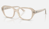 Ray-Ban Shea RX7258F — Cloudy Warm White — quarter view
