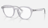 Ray-Ban RX7259D — Transparent Light Grey — quarter view
