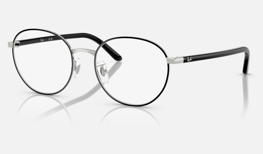 Ray-Ban RX6538D — Black on Silver — quarter view