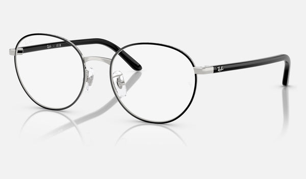 Ray-Ban RX6538D — Black on Silver — quarter view