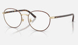 Ray-Ban RX6538D — Havana on Pale Gold — quarter view