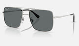 Ray-Ban Ari RB3758 — Silver / Dark Grey Polarized — quarter view