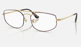 Ray-Ban Explorer 5 RX6545 — Matte Havana on Matte Arista Gold — quarter view