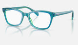 Ray-Ban Junior RY1591 — Transparent Blue & Green — quarter view