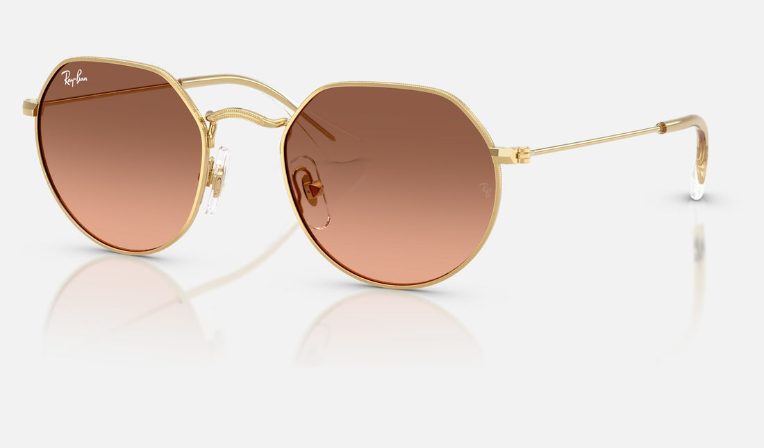 Ray-Ban Junior Junior Jack RJ9565S — Arista Gold / Pink Gradient Grey — quarter view