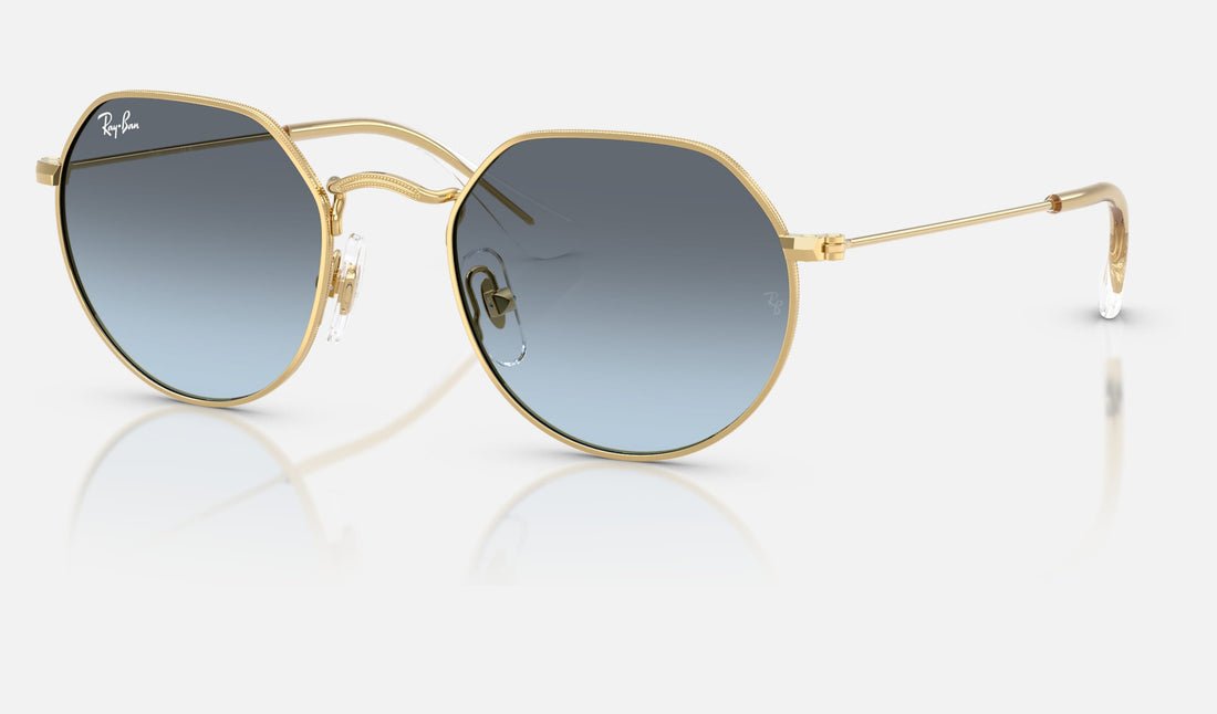 Ray-Ban Junior Junior Jack RJ9565S — Arista Gold / Blue Gradient Grey — quarter view