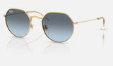 Ray-Ban Junior Junior Jack RJ9565S — Arista Gold / Blue Gradient Grey — quarter view