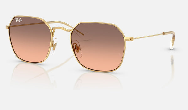 Ray-Ban Junior RJ9594S — Arista Gold / Pink Gradient Grey — quarter view