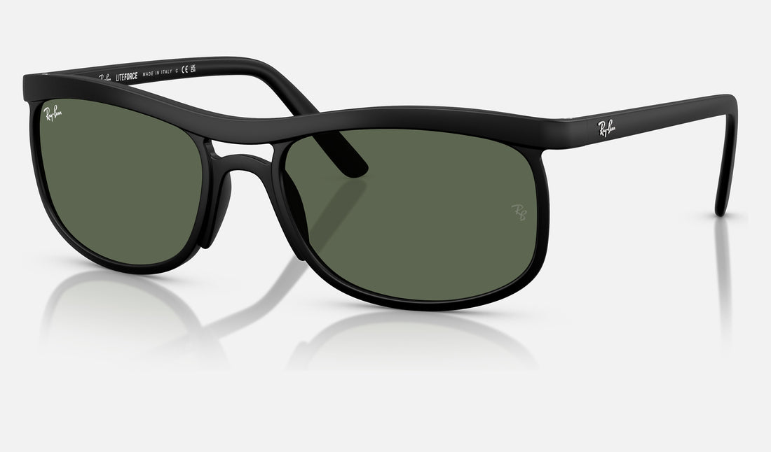 Ray-Ban RB4452 — Sand Black / Dark Green — quarter view