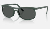 Ray-Ban RB4452 — Sand Green / Dark Grey — quarter view