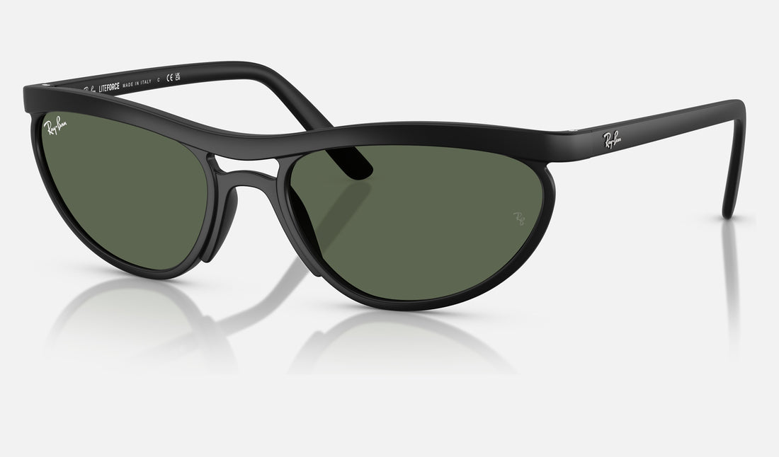 Ray-Ban RB4453 — Sand Black / Dark Green — quarter view