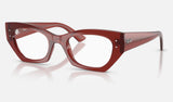 Ray-Ban Zena RX7330 — Shiny Rusty Brown — quarter view