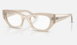 Ray-Ban Zena RX7330 — Shiny Cloudy Warm White — quarter view